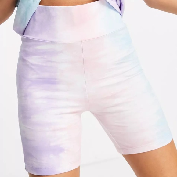 NEW! NWT! ASOS Chelsea Peers organic cotton tie dye legging short in multi - Picture 4 of 4